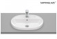 GAP Countertop washbasin oval 55x40 cm, with tap hole, z overflow, Supraglaze®