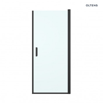 Oltens Rinnan door shower 80 cm wnękowe glass transparent - black mat 