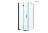 Oltens Hallan shower cabin 80x90 cm rectangular black mat/glass transparent door with wall