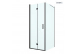 Oltens Hallan shower cabin 80x100 cm rectangular black mat/glass transparent door with wall