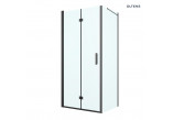 Oltens Hallan shower cabin 90x80 cm rectangular black mat/glass transparent door with wall 