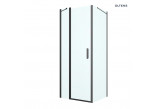 Oltens Verdal shower cabin 80x80 cm square black mat/glass transparent door with wall