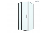 Oltens Verdal shower cabin 80x90 cm rectangular black mat/glass transparent door with wall