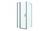 Oltens Verdal shower cabin 80x100 cm rectangular black mat/glass transparent door with wall