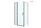 Oltens Verdal shower cabin 80x100 cm rectangular black mat/glass transparent door with wall
