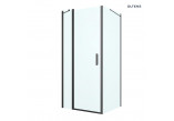Oltens Verdal shower cabin 90x90 cm square black mat/glass transparent door with wall