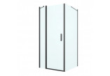 Oltens Verdal shower cabin 90x100 cm rectangular black mat/glass transparent door with wall