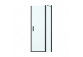 Oltens Verdal shower cabin 100x90 cm protokątna black mat/glass transparent door with wall 