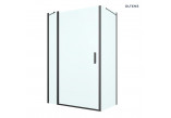 Oltens Verdal shower cabin 100x100 cm square black mat/glass transparent door with wall
