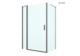 Oltens Verdal shower cabin 120x80 cm rectangular black mat/glass transparent door with wall