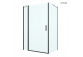 Oltens Verdal shower cabin 120x80 cm rectangular black mat/glass transparent door with wall