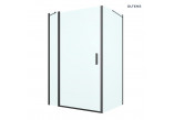 Oltens Verdal shower cabin 120x90 cm rectangular black mat/glass transparent door with wall 
