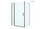 Oltens Verdal shower cabin 120x90 cm rectangular black mat/glass transparent door with wall 