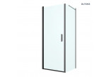 Oltens Rinnan shower cabin 80x80 cm square black mat/glass transparent door with wall