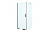 Oltens Rinnan shower cabin 80x90 cm rectangular black mat/glass transparent door with wall