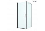 Oltens Rinnan shower cabin 80x90 cm rectangular black mat/glass transparent door with wall