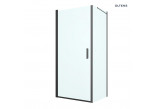 Oltens Rinnan shower cabin 80x100 cm rectangular black mat/glass transparent door with wall
