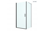 Oltens Rinnan shower cabin 90x80 cm rectangular black mat/glass transparent door with wall 