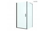 Oltens Rinnan shower cabin 90x100 cm rectangular black mat/glass transparent door with wall