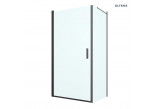 Oltens Rinnan shower cabin 90x100 cm rectangular black mat/glass transparent door with wall