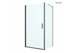 Oltens Rinnan shower cabin 100x90 cm protokątna black mat/glass transparent door with wall 