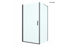 Oltens Rinnan shower cabin 100x100 cm square black mat/glass transparent door with wall