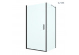 Oltens Rinnan shower cabin 100x90 cm protokątna black mat/glass transparent door with wall 