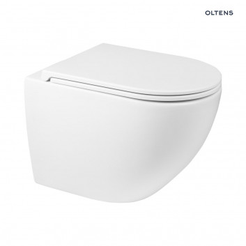 Set Oltens Hamnes bowl WC hanging PureRim with soft-close WC seat Ovan Slim