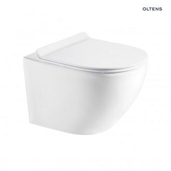 Set Oltens Hamnes bowl WC hanging PureRim with soft-close WC seat Ovan Slim