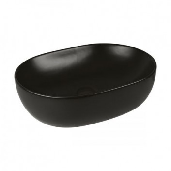 Oltens Hamnes Thin countertop washbasin oval 49,5 x 35,5 cm - black mat