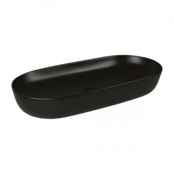 Oltens Hamnes Thin countertop washbasin oval 60,5 x 41,5 cm - black mat