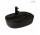 Oltens Hamnes Thin countertop washbasin with tap hole oval 51 x 39 cm - black mat