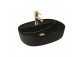 Oltens Hamnes Thin countertop washbasin oval 80 x 40  cm - black mat