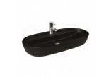 Oltens Hamnes Thin countertop washbasin with tap hole oval 80 x 40 cm - black mat 