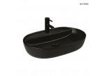 Oltens Hamnes Thin countertop washbasin with tap hole oval 62 x 42 cm black mat  with coating Oltens SmartClean 
