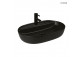 Oltens Hamnes Thin countertop washbasin with tap hole oval 51 x 39 cm black mat  with coating Oltens SmartClean