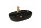 Oltens Hamnes Thin countertop washbasin with tap hole oval 51 x 39 cm black mat  with coating Oltens SmartClean