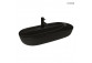 Oltens Hamnes Thin countertop washbasin with tap hole oval 62 x 42 cm black mat  with coating Oltens SmartClean 