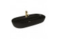 Oltens Hamnes Thin countertop washbasin with tap hole oval 62 x 42 cm black mat  with coating Oltens SmartClean 