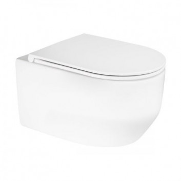 Oltens Holsted bowl WC hanging PureRim with seat with soft closing - white