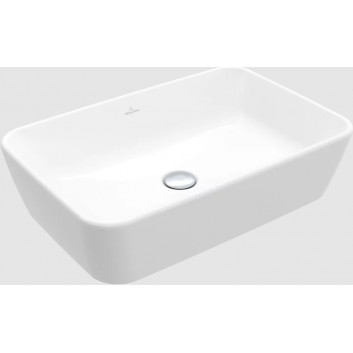 Architectura Washbasin countertop washbasin, 600 x 400 x 155 mm, Weiss Alpin CeramicPlus, without overflow