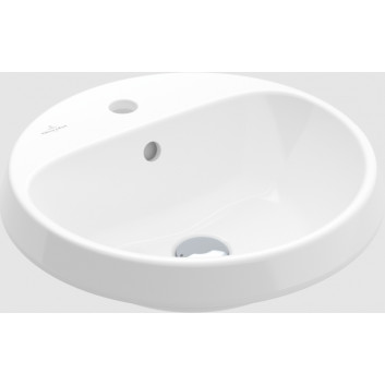 Architectura Washbasin countertop washbasin, 600 x 405 x 155 mm, Weiss Alpin CeramicPlus, without overflow