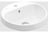 Architectura Recessed washbasin, 450 x 450 x 170 mm, Weiss Alpin, z overflow, Nieszlifowany