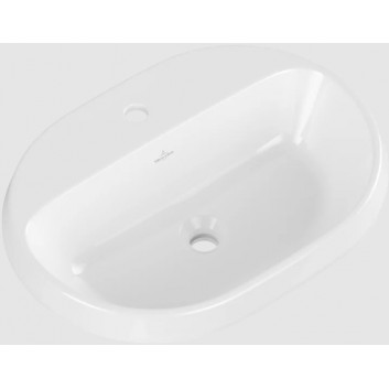 Architectura Recessed washbasin, 600 x 450 x 170 mm, Weiss Alpin CeramicPlus, z overflow, Nieszlifowany