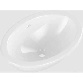 Loop & Friends Recessed washbasin, 570 x 410 x 215 mm, Weiss Alpin CeramicPlus, z overflow, Nieszlifowany