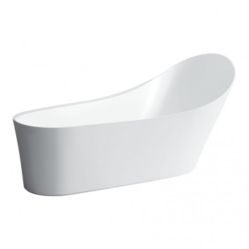 Bathtub freestanding ILBAGNOALESSI, wykonana z materiału kompozytowego SENTEC, zintegrowany overflow, korek klik-klak SENTEC included, color white