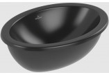 Loop & Friends Under-countertop washbasin, 380 x 380 x 210 mm, Ebony CeramicPlus, without overflow