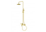 Set bath-prysznicowy Kohlman Axel, wall mounted, round overhead shower 20 cm, gold shine