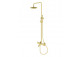 Shower set Kohlman Axel Gold, concealed, round overhead shower 25 cm, 2 wyjścia wody - gold shiny