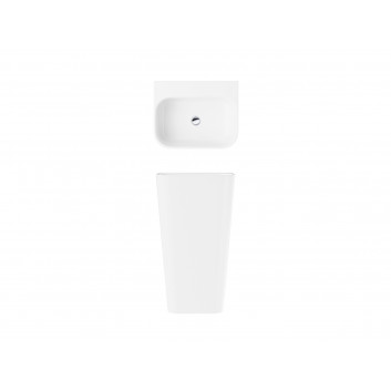 Standing washbasin acrylic Corsan Olia white with siphon and cap black